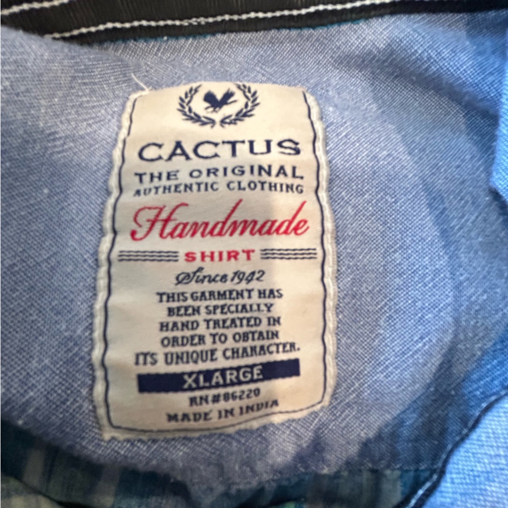 Original American Pearl Snap Blue Plaid Men's Shirt - Picture 7 of 9